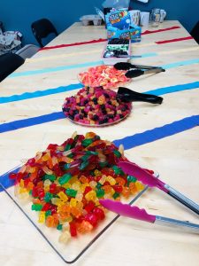 Plates of candy