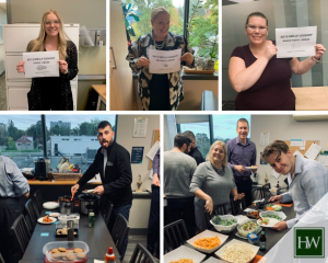 Various Hendry Warren staff at a potluck event